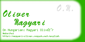 oliver magyari business card